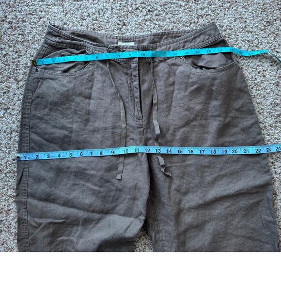 J. Jill 100% Linen Capri's size 10 women's. Wide Leg fit - Picture 7 of 10